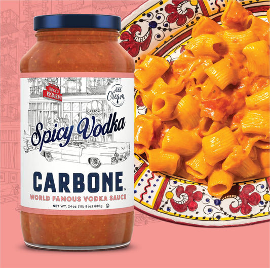 Carbone Spicy Vodka Pasta Sauce | World Famous Signature Recipe | Slow-Cooked with 100% Italian Tomatoes | Vegetarian, Gluten Free, Low Carb, Keto Pasta Sauce - Pack of 4