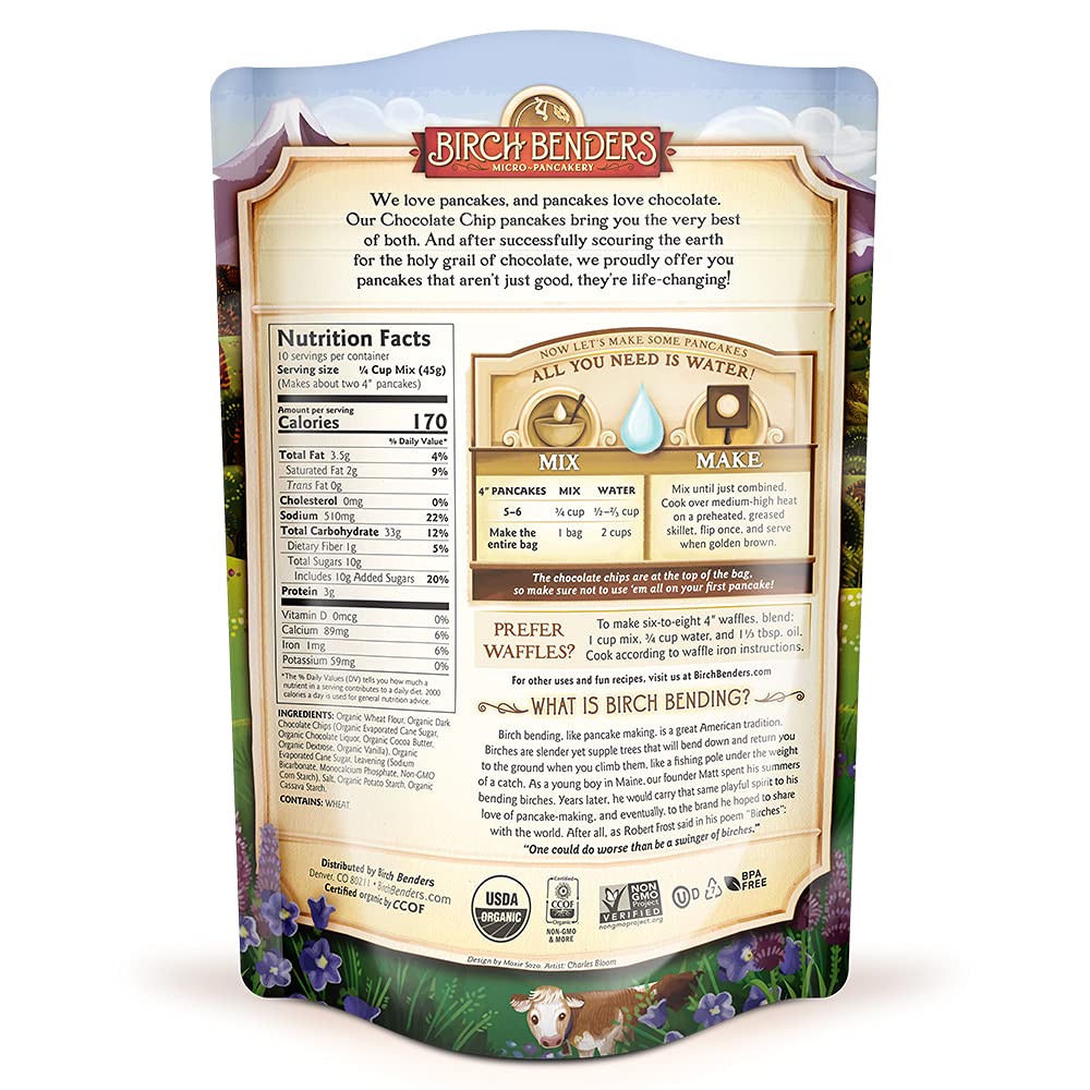 Organic Pancake and Waffle Mix, Non-Gmo, Whole Grain - Birch Benders - Pack of 2