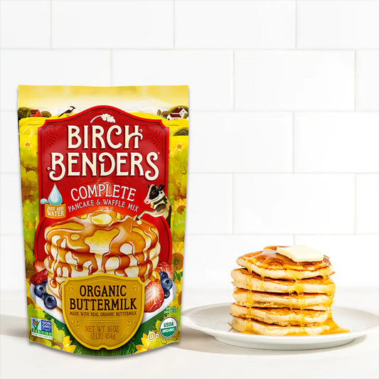Organic Buttermilk Pancake and Waffle Mix, Non-Gmo, Whole Grain - Birch Benders - Pack of 2