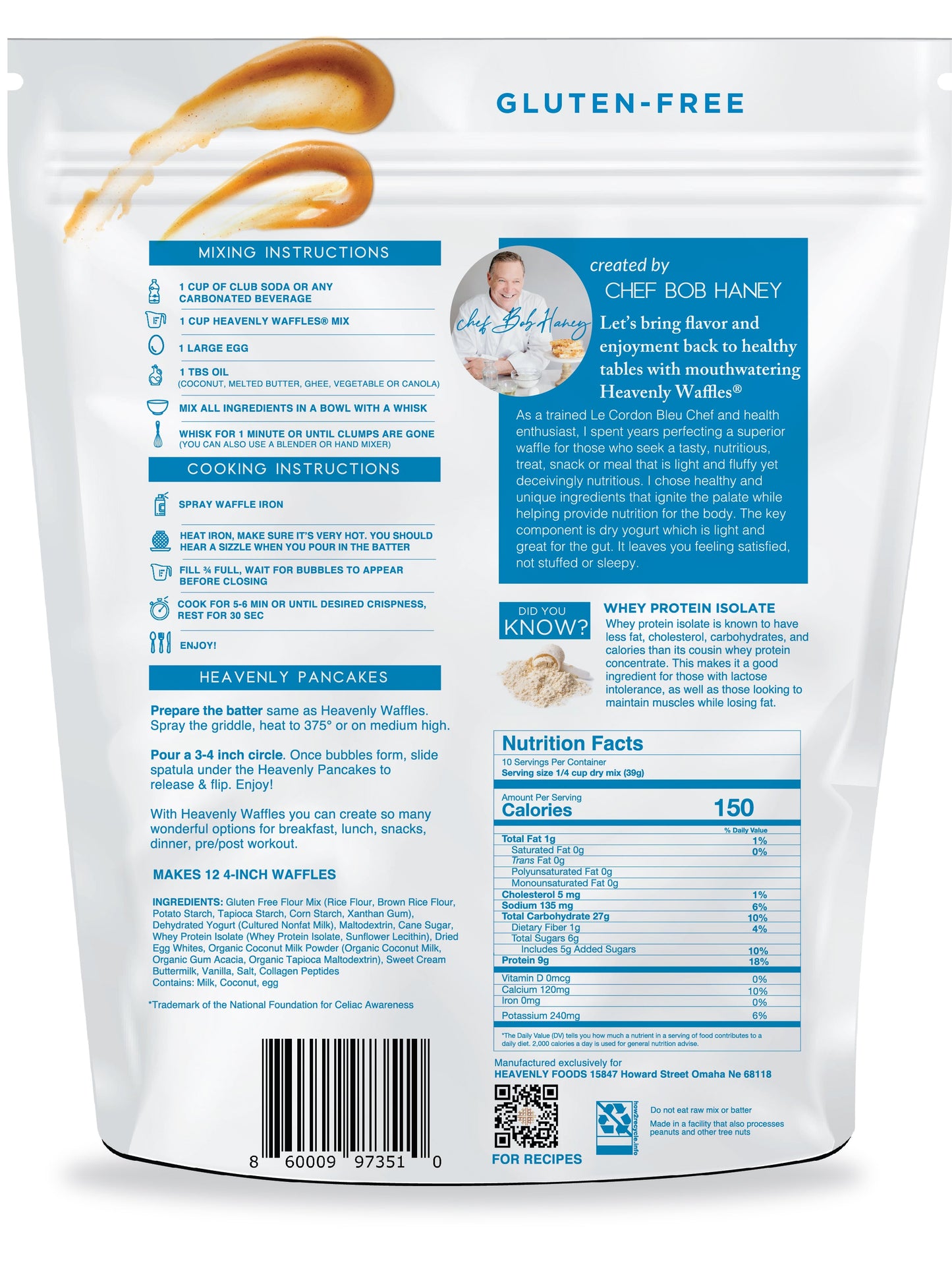 Gluten Free Heavenly Waffles® Mix - Pack of 2