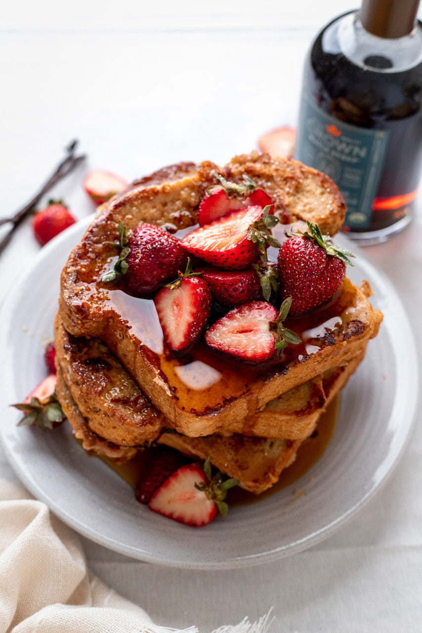 Crown Maple Madagascar Vanilla Infused Organic Maple Syrup, 12.7 Fl Oz, Vanilla Bean - Pancakes, Waffles, Cocktails, Flavor Marinades