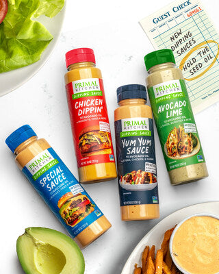 Primal Kitchen Dipping Sauce Variey Pack -  Chicken Dippin', Avocado Lime, and Special Sauce - includes 3