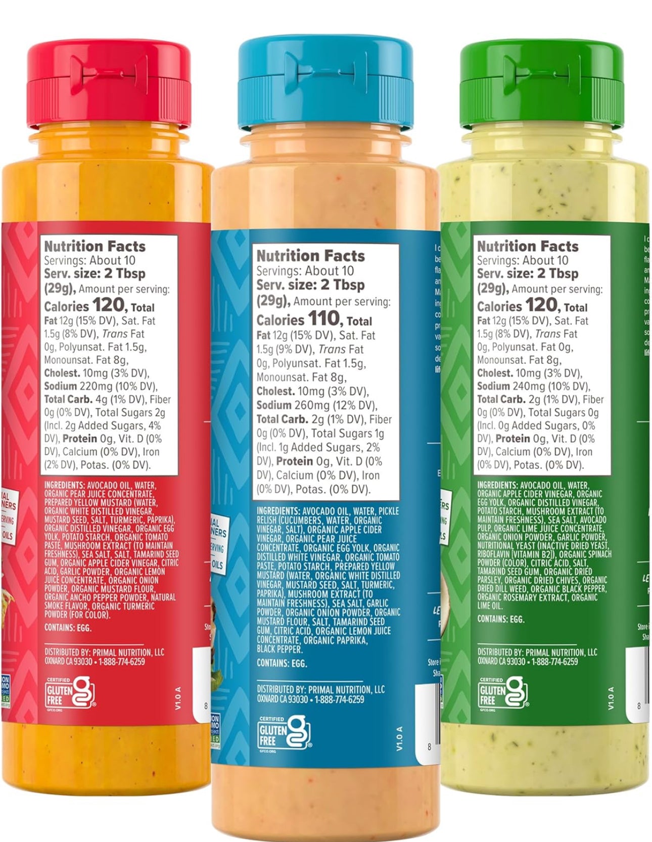 Primal Kitchen Dipping Sauce Variey Pack -  Chicken Dippin', Avocado Lime, and Special Sauce - includes 3
