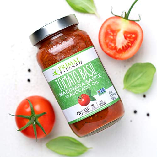Primal Kitchen Tomato Pasta Sauce, No Added Sugar, Includes 1 Tomato Basil and 1 Roasted Garlic Marinara Sauce - Pack of 2