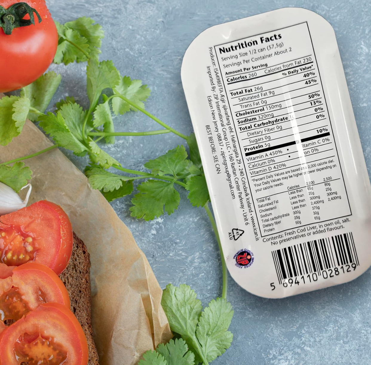 Wild Cod Liver Canned From Iceland - 4.06 oz - Pack of 6