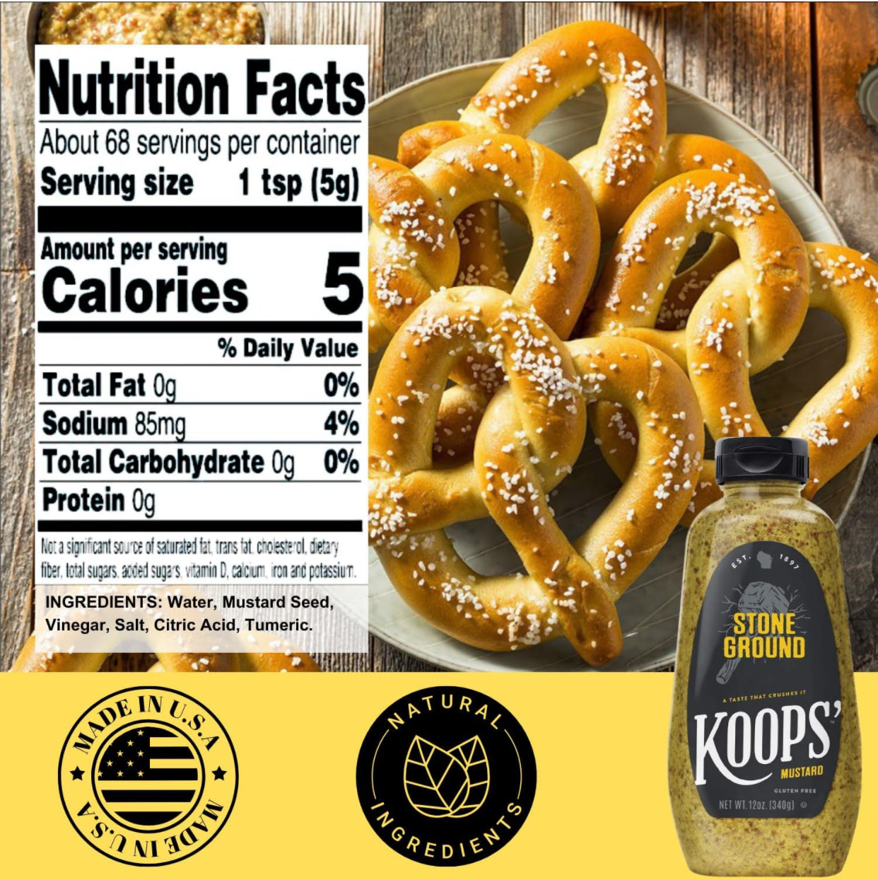 Koops' Best Sellers Mustard Variety Pack – Horseradish, Dijon, Honey Mustard, & Stone Ground