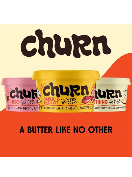 Churn Flavored Butter Chefs Favorite Variety Pack Churned with Organic Grass Fed Butter - Non-GMO- Pack of 3