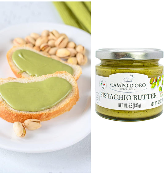 Campo D'Oro Pistachio Nut Butter - Sweet Sicilian Pistachio Cream Spread