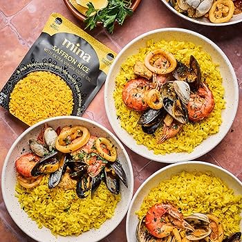 Mina Saffron Rice, Festive Rice, Pearl Couscous, Variety Pack - Pack of 6 - Ready to Eat, Microwavable, Couscous Pearls, Side Dishes, Vegan Protein, Non-GMO, Kosher