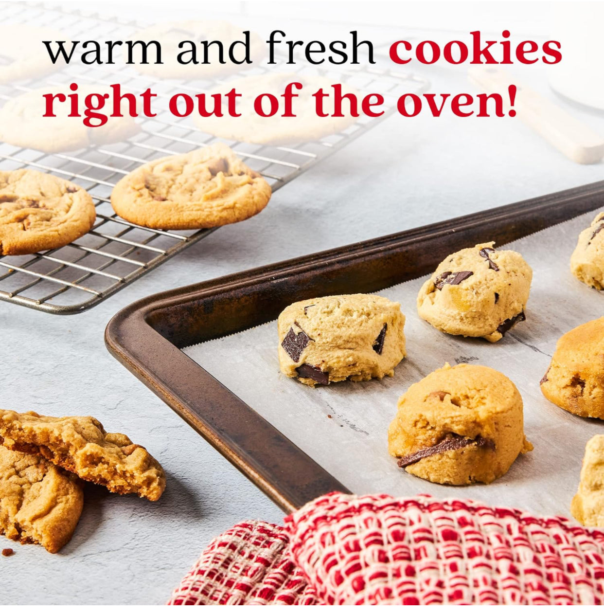 David's Cookies Preformed Frozen Cookie Dough - Gluten Free - Chocolate Chip - includes 64