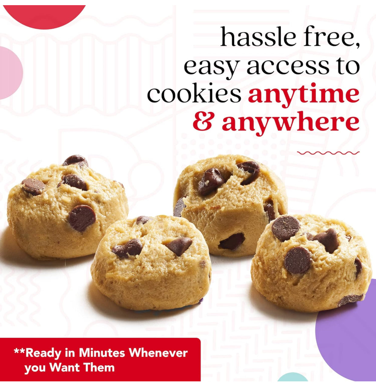 David's Cookies Preformed Frozen Cookie Dough - Gluten Free - Chocolate Chip - includes 64
