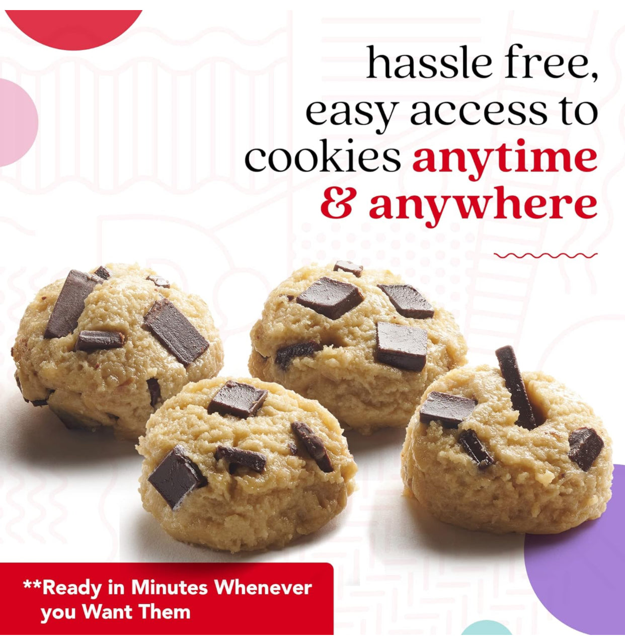 David's Cookies Preformed Frozen Cookie Dough Chocolate Chunk - includes 80
