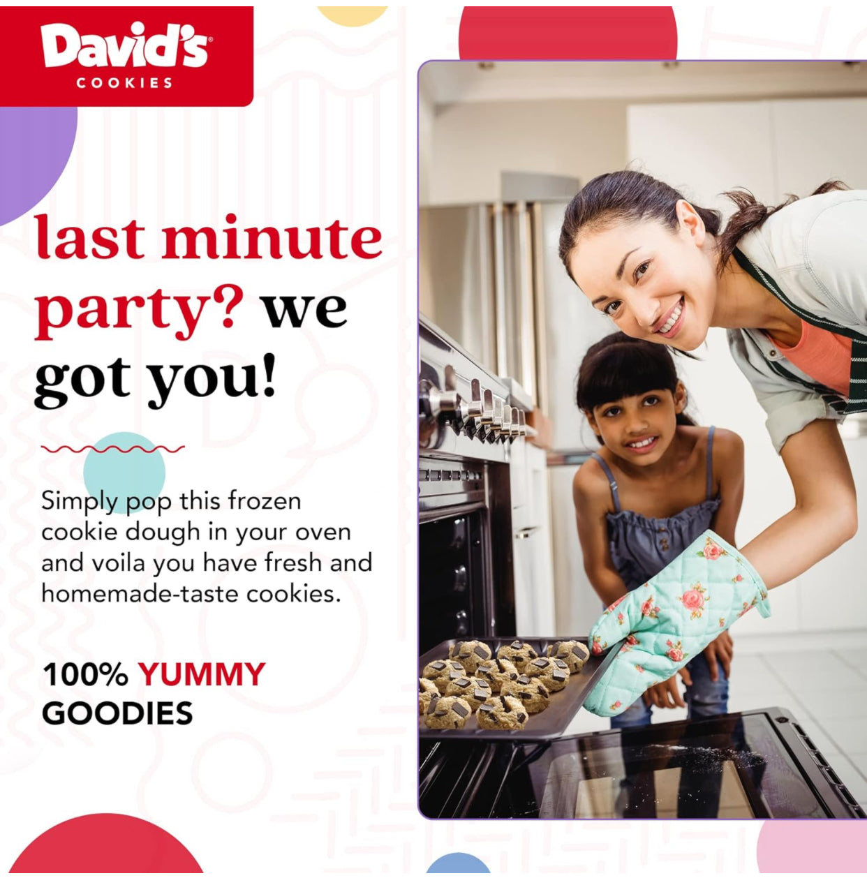 David's Cookies Preformed Frozen Cookie Dough Chocolate Chunk - includes 80