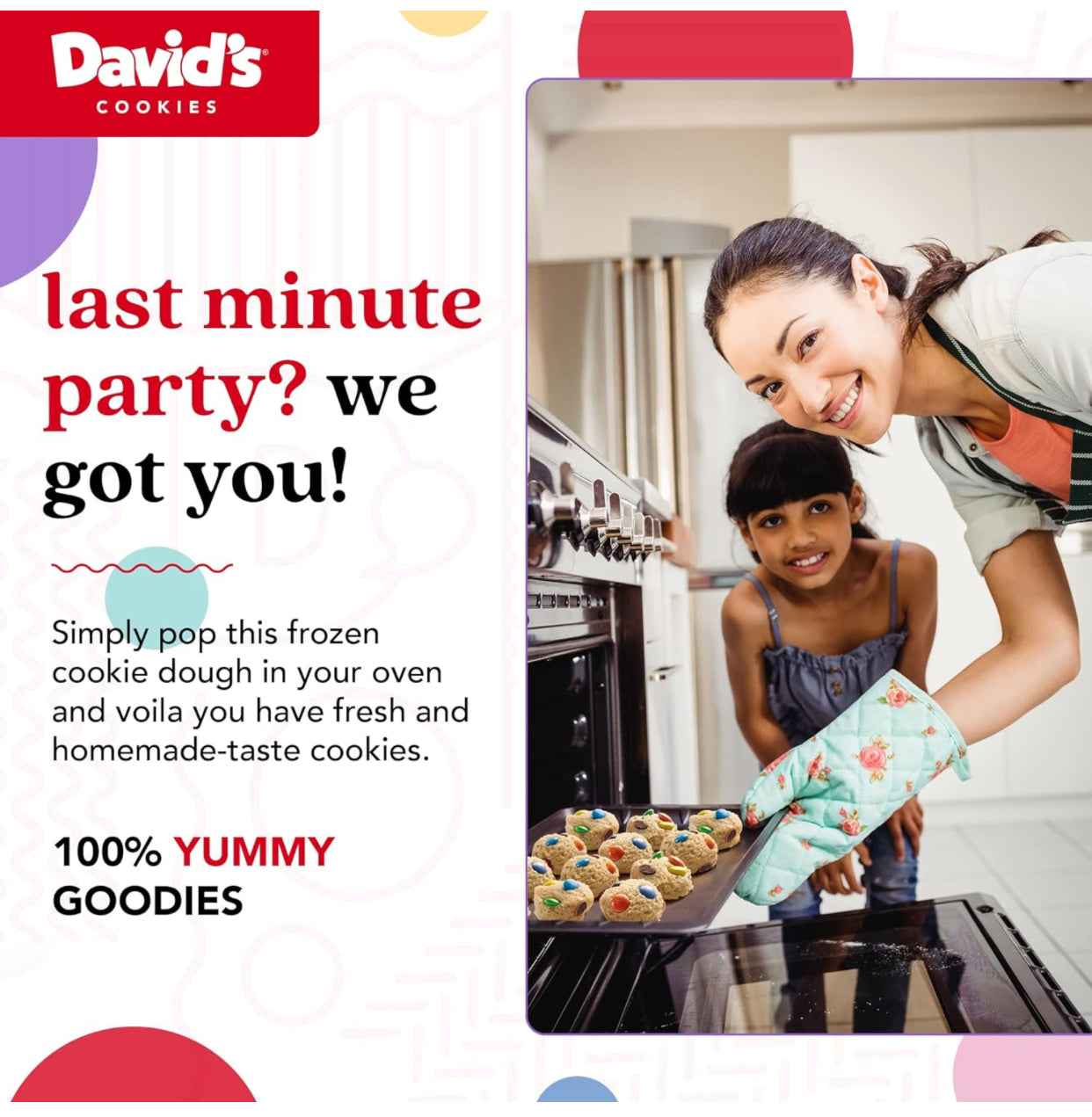 David's Cookies Preformed Frozen Cookie Dough - Cookie Dough Candy - includes 80