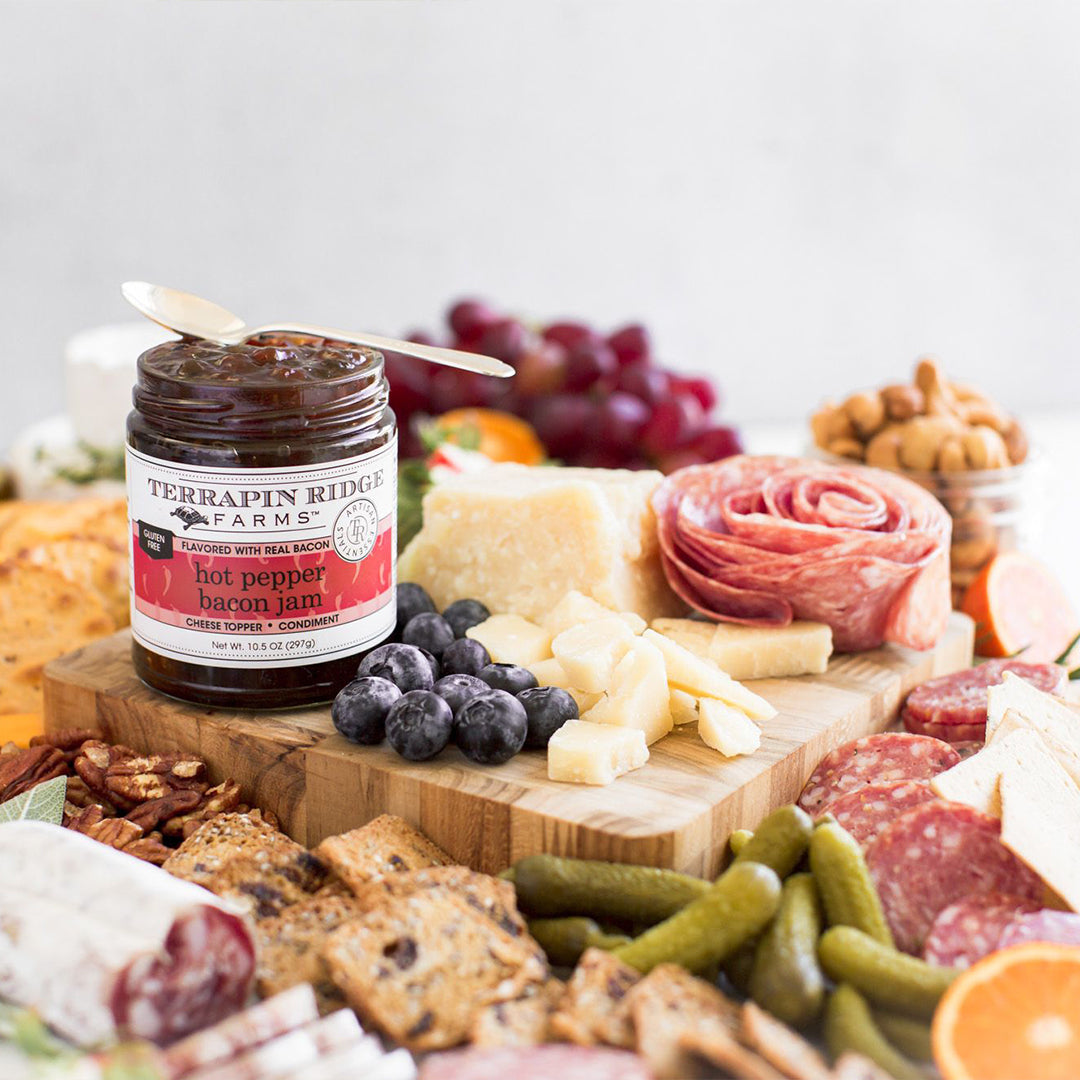 Terrapin Ridge Farms Bacon Me Crazy Sampler Set – One Jar Each of Hot Pepper Bacon Jam, Apple Maple Bacon Jam, and Hot Pepper Berry Bacon Jam