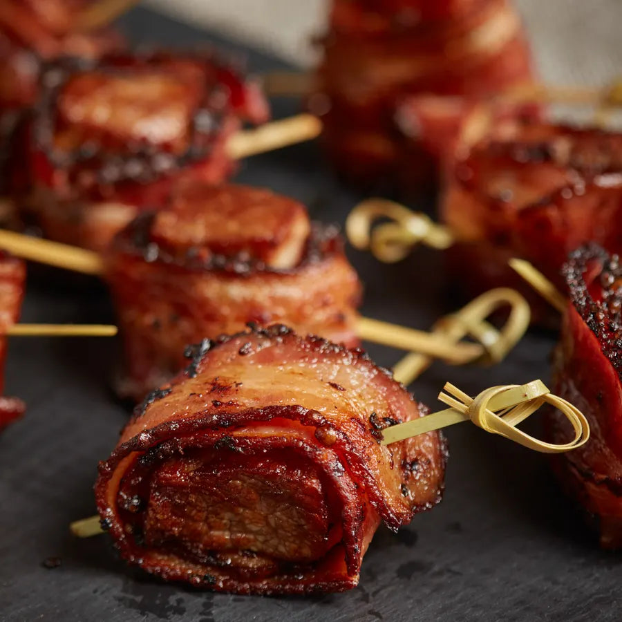Bacon Wrapped Wagyu Skewers - includes 24