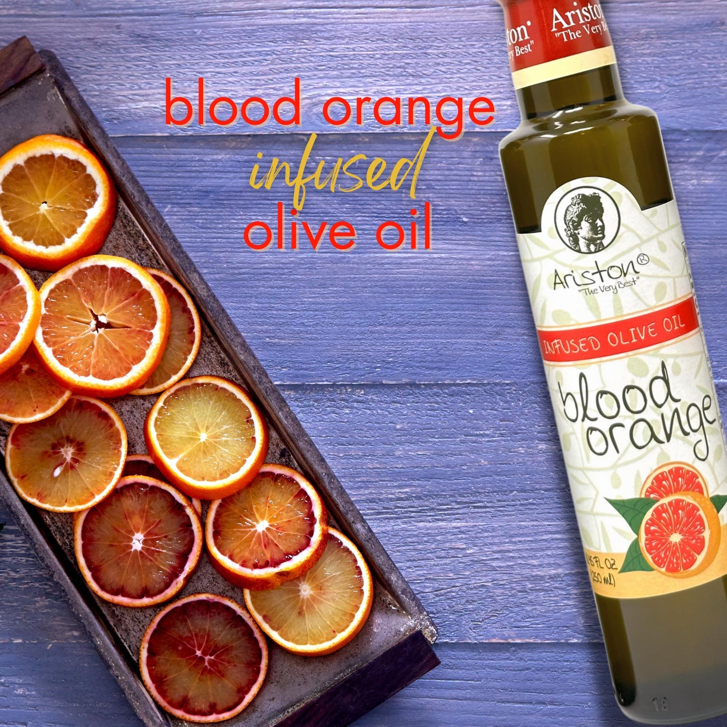 Ariston Gourmet Blood Orange Infused Olive Oil - Great for Dressing Dipping Marinade