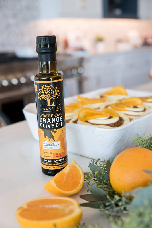 Estate Grown Orange Olive Oil, Greek Extra Virgin Olive Oil Cold Pressed With Oranges - Organic - Gluten Free
