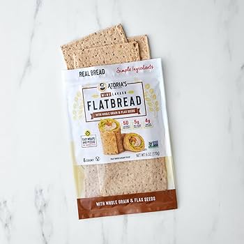 Atoria's Family Bakery Whole Grain & Flax Lavash Flatbread, Lavash Wraps | Fresh Baked, All Natural, GMO Free, and No Artificial Preservatives or Flavors, 5 Sheets - Pack of 10
