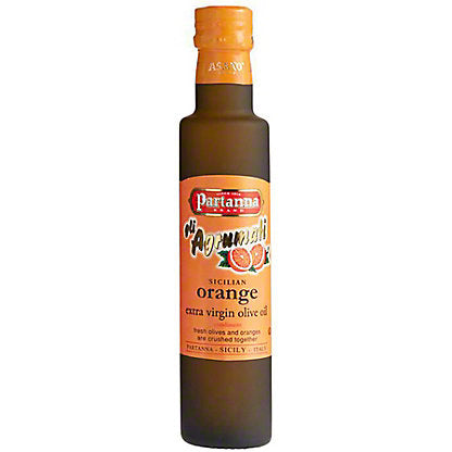 Partanna Extra Virgin Olive Oil Pressed with Sicilian Moro Orange - Premium Flavored Extra Virgin Olive Oil - Harvested in Sicily, First Cold Pressed