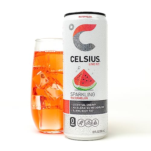 CELSIUS Sparkling Watermelon, Functional Essential Energy Drink, 12 oz - Pack of 12