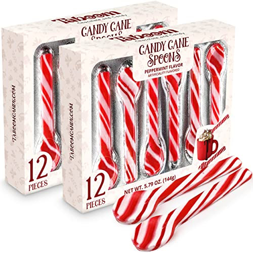 Peppermint Spoons Bulk – Pack of 48 Stunning Candy Cane Spoons