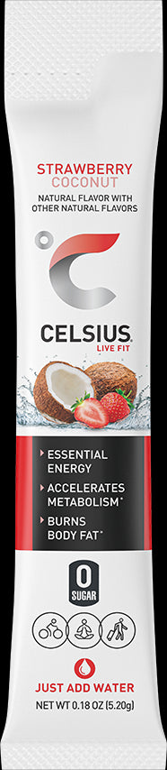 CELSIUS On The Go Strawberry Coconut, Sugar Free Energy Drink Mix - 14 Sticks per Pack
