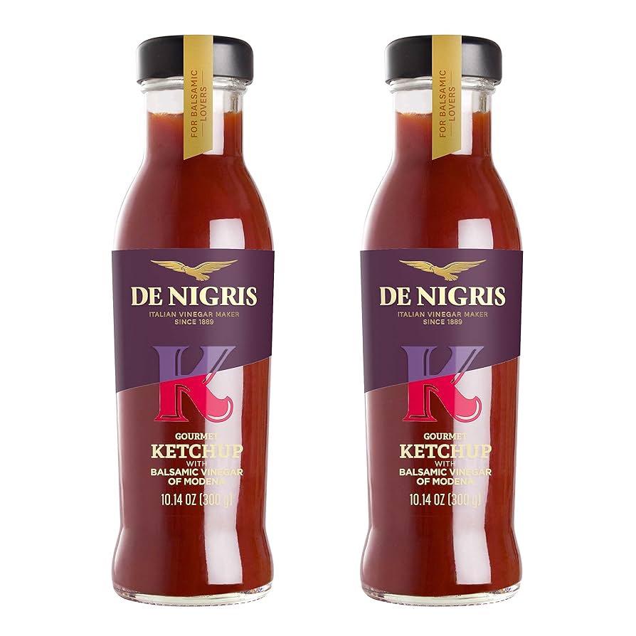 De Nigris Gourmet Italian Ketchup With Balsamic Vinegar Of Modena - Ketchup With Balsamic Vinegar From Modena Italy Aged - Pack of 2