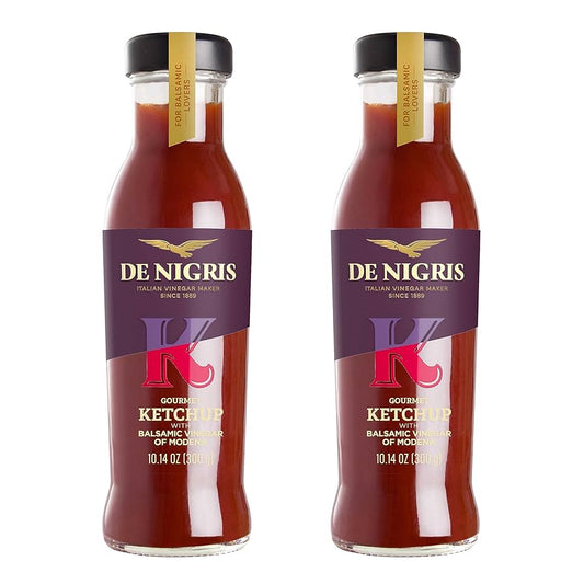 De Nigris Gourmet Italian Ketchup With Balsamic Vinegar Of Modena - Ketchup With Balsamic Vinegar From Modena Italy Aged - Pack of 2