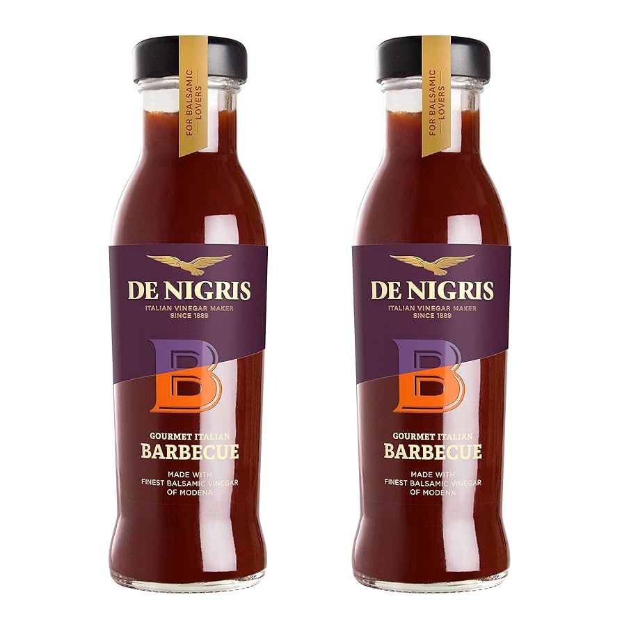 De Nigris Gourmet Italian Barbecue Sauce With Balsamic Vinegar Of Modena - Barbecue Sauce With Balsamic Vinegar From Modena Italy, Smoky Flavor - Pack of 2