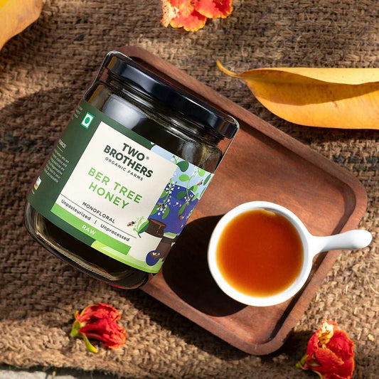 Two Brothers Organic Farms Indian Berry Honey, Raw Mono-Floral Unfiltered, 350g