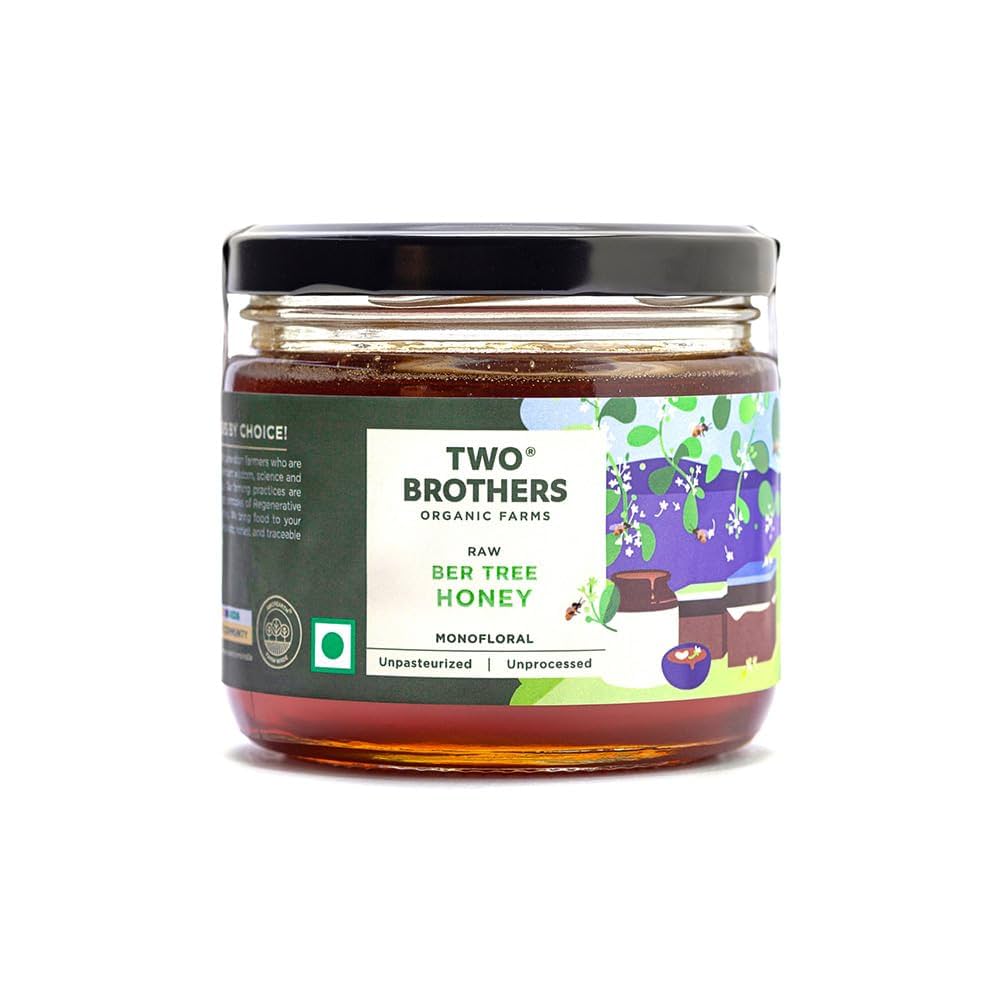 Two Brothers Organic Farms Indian Berry Honey, Raw Mono-Floral Unfiltered, 350g
