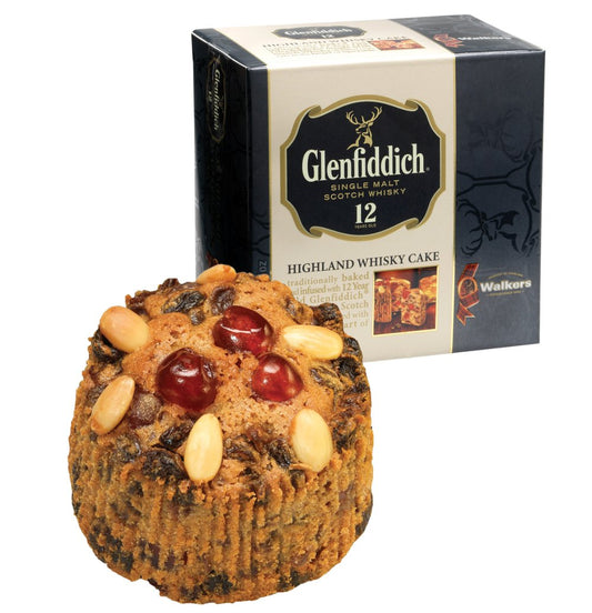 Walker’s Highland Whiskey Cake, 14.1 oz - Fruit Cake Infused with Glenfiddich Single-Malt Scotch Whisky