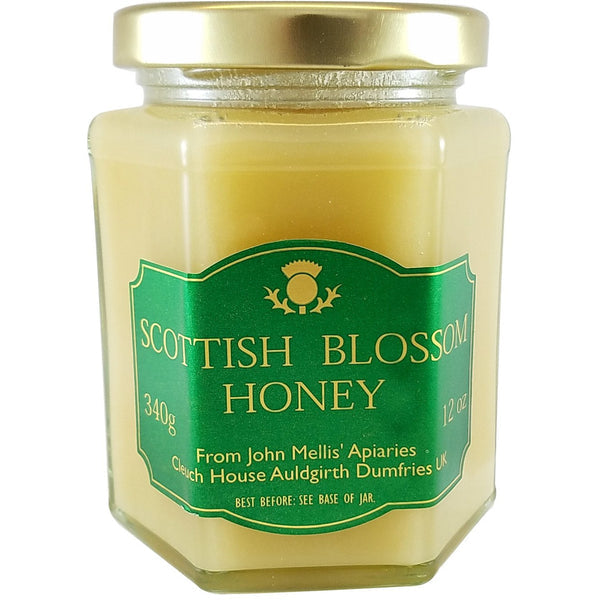John Mellis Apiaries Scottish Honey, Scottish Blossom Honey, 12oz Jar
