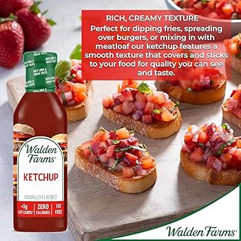 Walden Farms Ketchup – Zero Calorie, Sugar Free, Keto & No Carb Classic Tomato Condiment for Burgers, Fries & More – 12 oz Bottle - Pack of 2