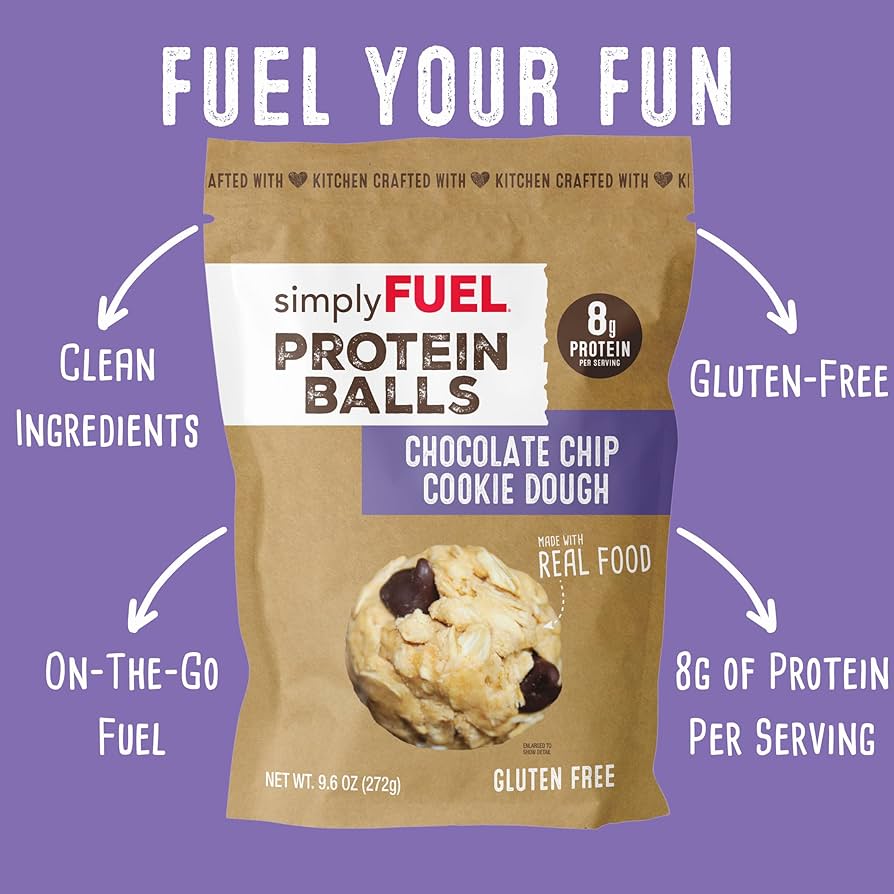 simplyFUEL Chocolate Protein Ball Variety Pack - Whole Food Balls with Probiotics - 8g Protein Snack - Gluten Free Energy Balls - Pack of 3