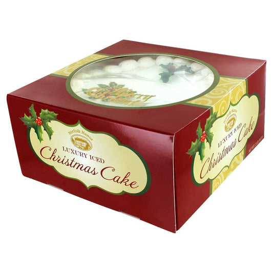 Norfolk Manor English Marzipan Top Iced Christmas Pudding Cake Imported from England - 32 oz