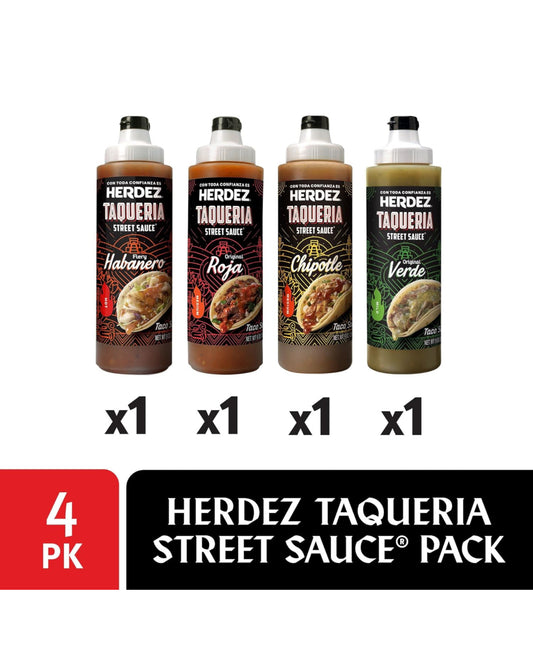 HERDEZ TAQUERIA STREET SAUCE Variety - Habanero, Verde, Roja, Chipotle - Pack of 4