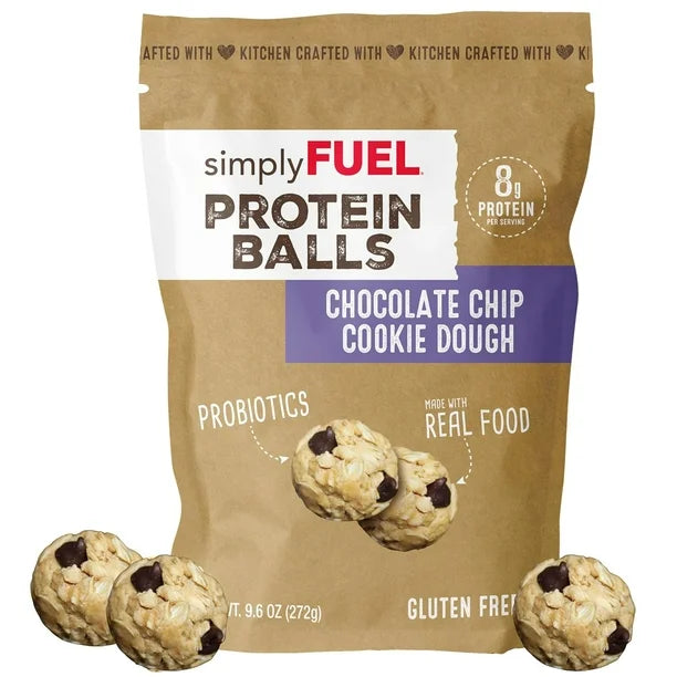 simplyFUEL Chocolate Protein Ball Variety Pack - Whole Food Balls with Probiotics - 8g Protein Snack - Gluten Free Energy Balls - Pack of 3