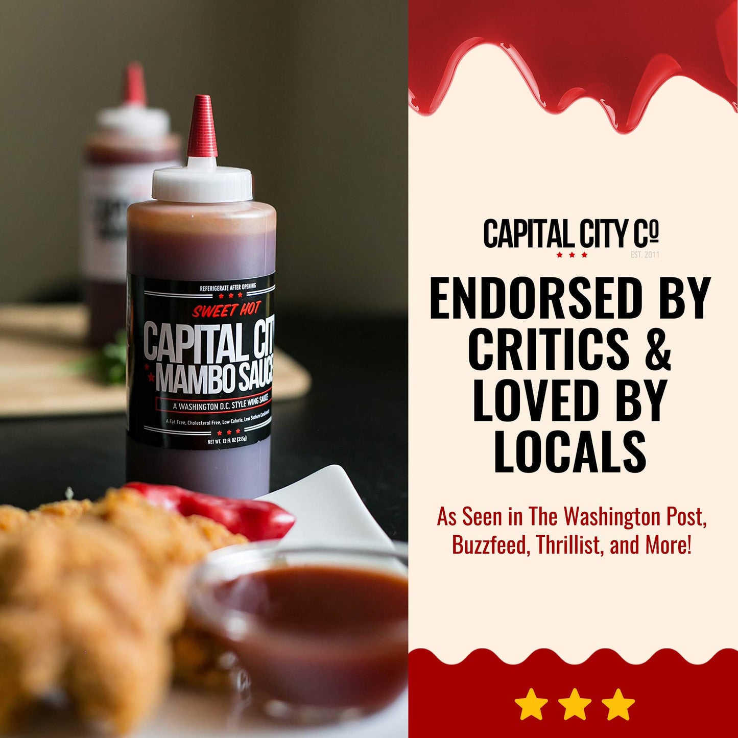 Capital City Mambo Sauce - Variety 2 Pack - Sweet Hot & Mild