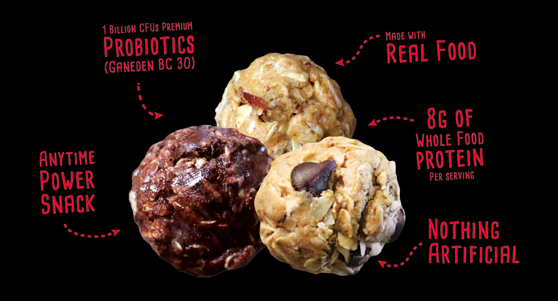 simplyFUEL Chocolate Protein Ball Variety Pack - Whole Food Balls with Probiotics - 8g Protein Snack - Gluten Free Energy Balls - Pack of 3