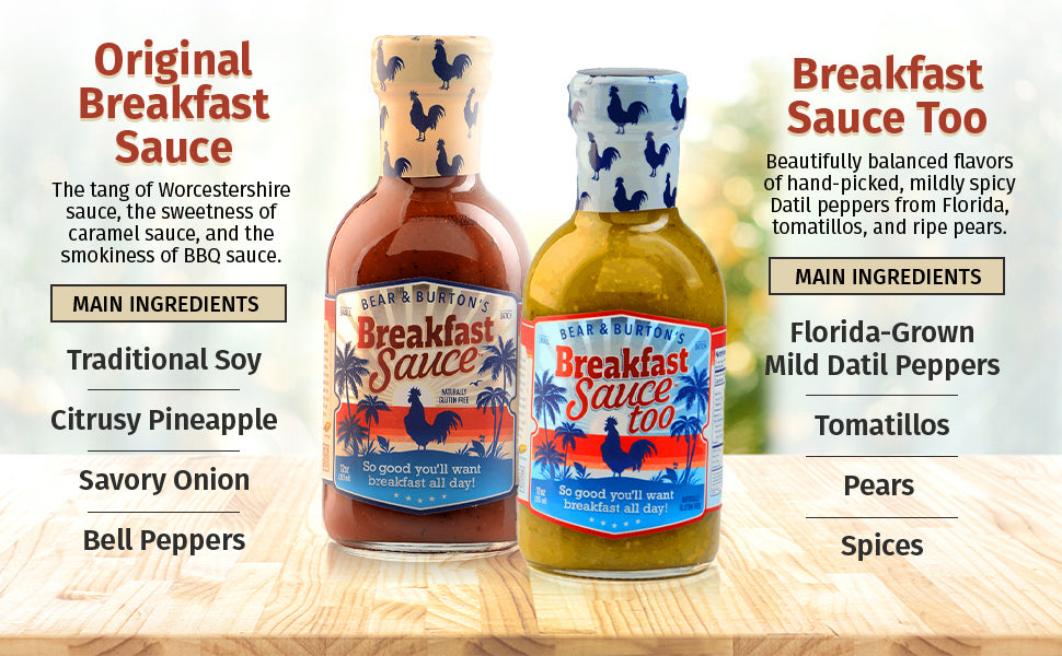 Bear & Burton's Breakfast Sauce - Pack of 2 - Original & Verde Salsa Variant