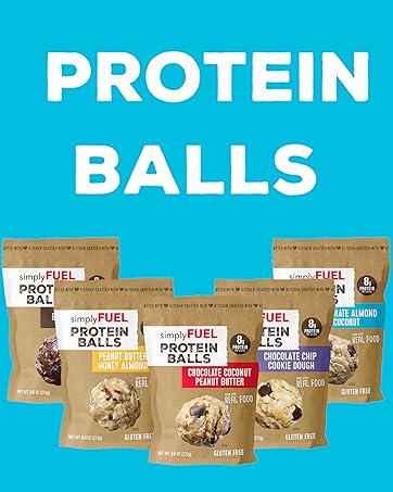 simplyFUEL Peanut Butter Honey Almond Protein Ball - Whole Food Balls with Probiotics - 8g Protein Snack - Gluten Free Energy Balls - Pack of 3