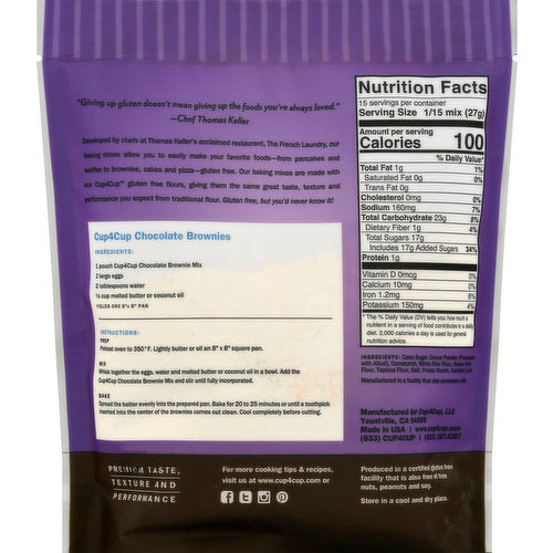 Cup4Cup Chocolate Brownie Mix - Gluten Free Non-GMO
