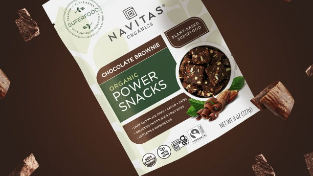 Navitas Organics Superfood Power Snacks, Chocolate Cacao, 8 oz. Bag, 11 Servings — Organic, Non-GMO, Gluten-Free - Pack of 2