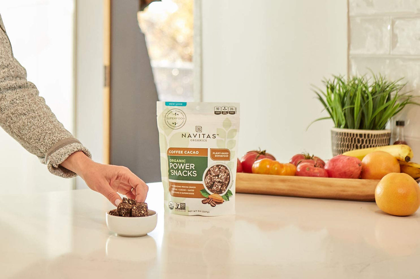 Navitas Organics Superfood Power Snacks, Coffee Cacao, 8 oz. Bag, 11 Servings — Organic, Non-GMO, Gluten-Free - Pack of 2