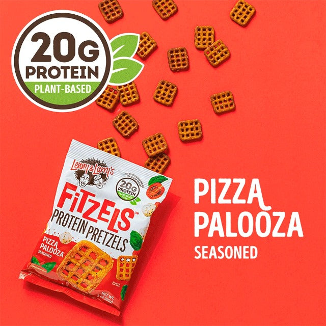 Lenny & Larry's Variety Pack FITZELS- Savory Pretzel Snacks Incredibly Tasty, High Protein Salty, Vegan, 20 g's of Plant Based Protein, 3 oz - Pack of 12