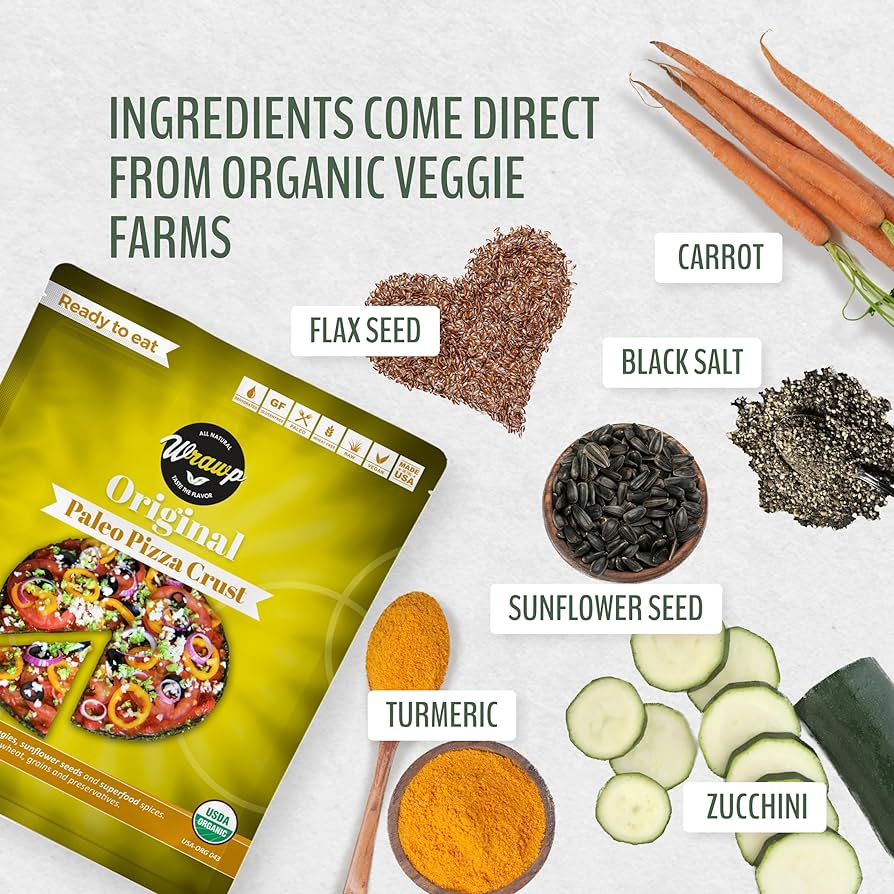 Wrawp Pizza Crust - Original - Pack of 3 - Organic, Paleo, Gluten Free