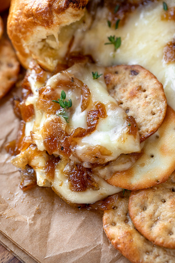 Caramelized Onion & Mushroom Brie En Croûte , Serves 6 - 8
