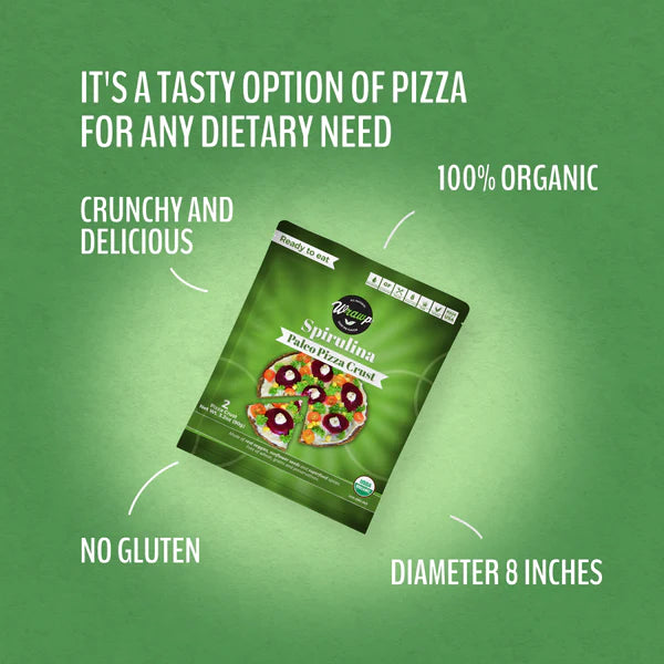Wrawp Variety Pizza Crust - Spirulina| Organic - Pack of 3 - Organic, Paleo, Gluten Free